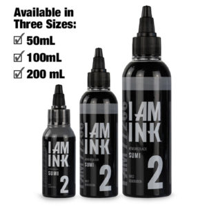 black tattoo ink SUMI 2 - 50 mL 100 mL 200 mL